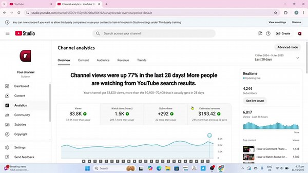 How to Open YouTube Studio and View the Analytics of Your Channel on YouTube - Easy Guide (2025)