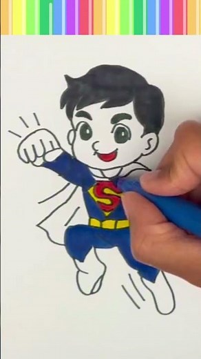 Desenhando e Colorindo o Super Homem | Arte Kids #drawing #colorindo #art #draw #pinturatiza
