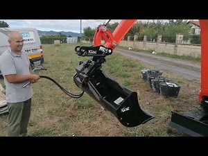 Assembling the tipping bucket attachment Kubota KX019-4