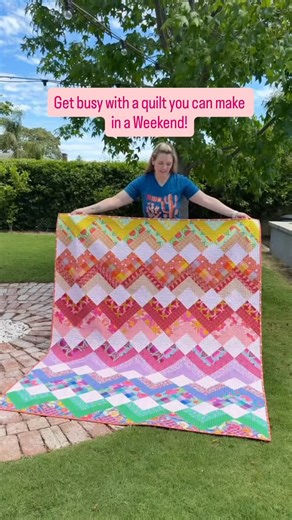 Jemima Flendt on Instagram: "Need a Quilt you can make in a weekend? Comment DREAM to get the pattern available in my store sent to your DMS The Dream Maker Quilt is just what you need with a big block layout for a fast and fun finish ✅ Pre-cut friendly – works beautifully with fat quarters. 🎯 Beginner friendly – ideal for confident beginners and experienced quilters alike. ✂️ Big Block layout – quick to piece, visually striking, and great for showcasing prints and solids. 🎨 Mix prints and sol