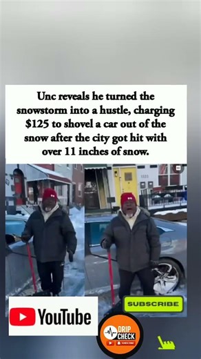 😂💰Unc flipped 11 inches of snow into $125 — that’s generational hustle.#Shorts"