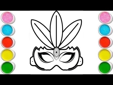How to Draw & Color Mardi Gras Mask 🎭 | Easy Drawing and Painting for Kids | Let’s Draw Together
