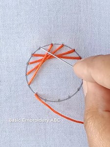 90K views · 1.5K reactions | Fantastic basic stitch circle design hand embroidery tutorial for beginners Mirror work borderlinde 6x DMC Thread Cotton Fabric | Basic Embroidery ABC | Facebook