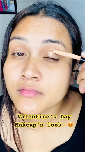 Valentine’s DayMakeup Look 💖 | Soft Glam Romantic Look ✨😳| #valentinelook #makeup #challenge #yt