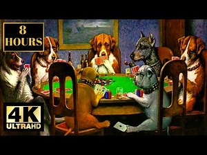 Art Painting “A Friend in Need” by Cassius Marcellus Coolidge Dogs Playing Poker 8 HOURS On Screen