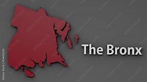4K The Bronx Map Shape with Matte 3D Animation