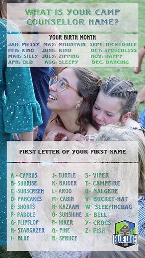 What’s your camp counsellor name? Let us know in the comments! #summercamp #outdooreducation #bluelakecamp #eastkootenays #campcounsellor