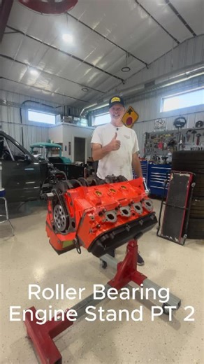 Jimmy King on Instagram: "This engine stand holds a 600 pound BBC no problem! Roller bearing engine stand PT 2 #fabrication #welding #engineering #racecar"