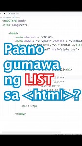 4.6K views · 91 reactions | paano gumawa ng list sa html? #html #CodingForKids #coding | Kacoding Reels | Facebook