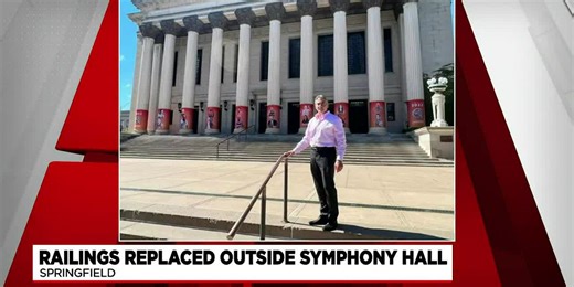 Railings replaced outside of Springfield Symphony Hall