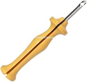 Magic Embroidery Pen Embroidery Needle Weaving Tool, ABS Handle Embroidery Pens Punch Needle Set Sewing Needle,Threader Weaving Tools for DIY Craft (Yellow)