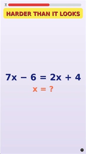7x − 6 = 2x + 4 — Beat the Timer!
