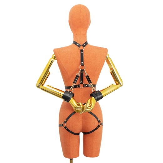 Black Leather Bondage Set With Choker Harness, Butt Harness and Handcuffs, Full Body Leather Harness Kit - Etsy