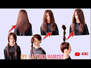 Diy 🆕How To cut layers hair with ponytails / perfect layers haircut