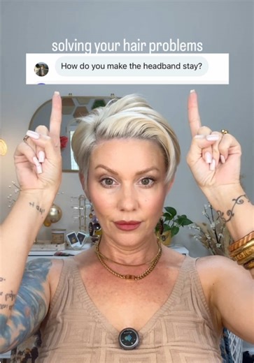 I always place my headbands close to my front hairline and my wire and cloth headbands also slightly over my ears. That placement alone keeps them more secure. But if you don’t want to wear them the way I do, you may need anchor points to lock them in. In this reel I’m using snap barrettes, bobby pins, and alligator clips to secure the headband to my hair. I attach a small section of my hair to the band with each accessory so it grips to my actual hair, not just my head. Also keep this in mind: 