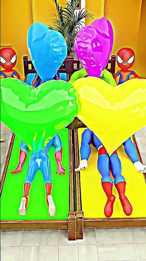 Sleeping Superheroes Heart Balloon Prank! Spider-Man vs. Hulk vs. Superman #SpiderMan #Hulk