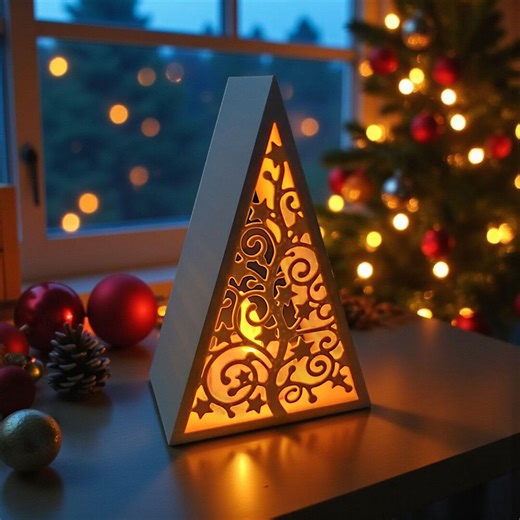 Pyramid Christmas Tree Lantern, Scandinavian Minimalist Holiday Decor, LED Tealight Holder - Etsy