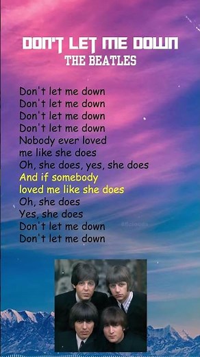 The Beatles - Don't Let Me Down (Lyrics) #shorts