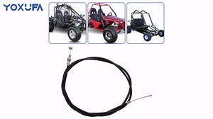 YOXUFA Universal 75'' Throttle Cable Compatible with 90cc 110cc 125cc 150cc 250cc Kandi Go Kart Mini Bike Pit Dirt Bike Scooter Buggy Lawn Mower Accessories Parts with Brake Return Pedal Spring
