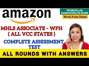 Amazon MHLS Associate - Work From Home | Complete Assessment Test | VCC Locations - AP, DL,TN,MH,UP