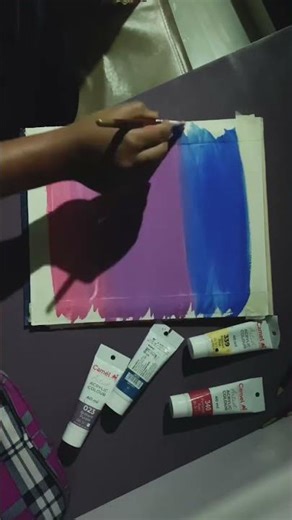 Creating a beautiful pink to blue gradient background using acrylic colours 🎨✨