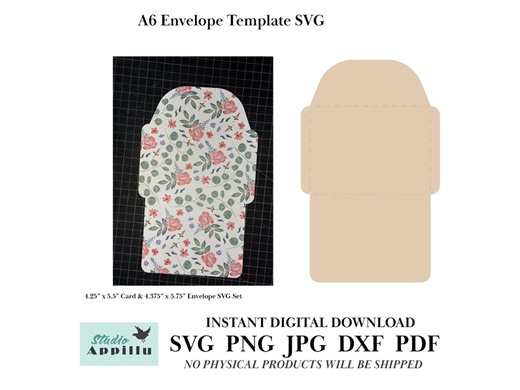 A6 Envelope SVG Template 4.75 X 6.5 Printable Envelope Pattern for Cricut & Silhouette, Digital Download Cut File - Etsy