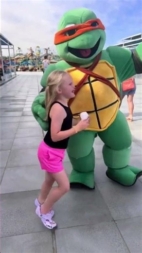 Daughter dancing with a ninja turtle #ninjaturtles #dancevideo #daughter