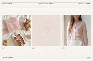 Premade Coquette Logo Bundle: 24 Pink Elegant Logos, Bow & Ribbon, Canva and Illustrator Templates - Etsy