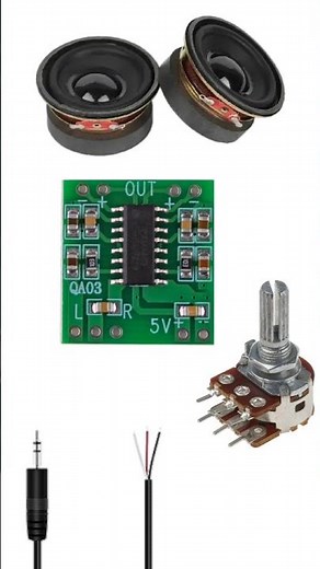 small amplifier module with double channel potential metre connection #pam8403 #connection #volume