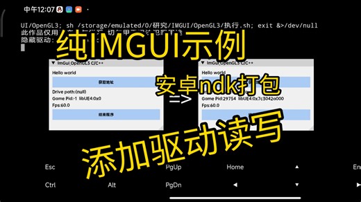 纯IMGUI示例 添加了驱动读写操作 安卓直接打包