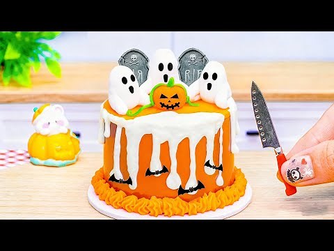 🎃Amazing Mini Halloween Cake Recipe🎃 Decorating Tiny Spooky Pumpkin Cakes for Halloween Night