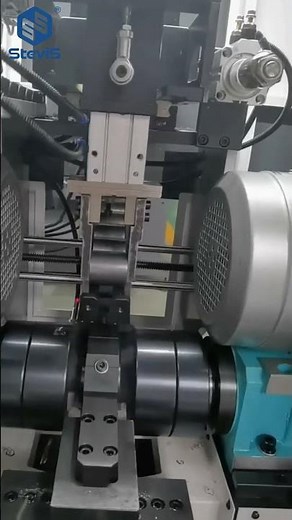 [SteviS chamfering machine] Full enclosed double end pipe chamfering machine with automatic loader