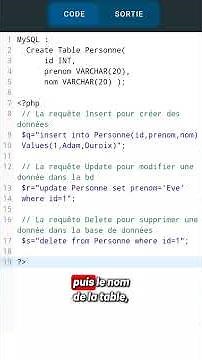 SQL : Cours 3 • Les requêtes INSERT, UPDATE et DELETE. #html #css #php #sql #code