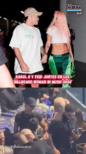 81K views · 590 reactions | Karol G y Feid llegaron juntos a los Billbord Woman in Music 2024 殺 agarrados de la mano  | Radio Moda | Facebook