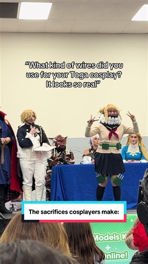 The sacrifices cosplayers make: #togacosplay #myheroacademiacosplay #togahimiko #animegamingcon #chibicamcorder