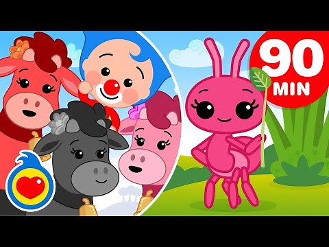 La Vaca Lola de Colores | Y Más Canciones para Niños sobre Animales (90 Min) | Plim Plim