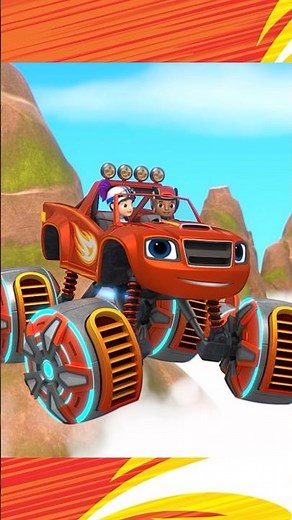 Blaze uses ROCKET TIRES to stop a blaster jet! #shorts