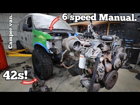 Mission Alaska Offroad Van Episode 5. Turbo Diesel Cummins 6 speed manual swap.