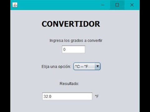 convertir grados celsius a farenheit en java | combobox | java netbeans