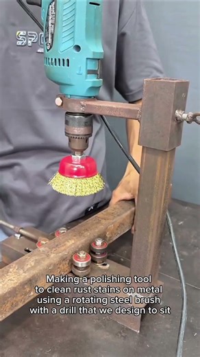 DIY RUST REMOVER! Rotating Steel Brush with Drill #DIY #RustRemoval #Metalworking #Workshop #Tools
