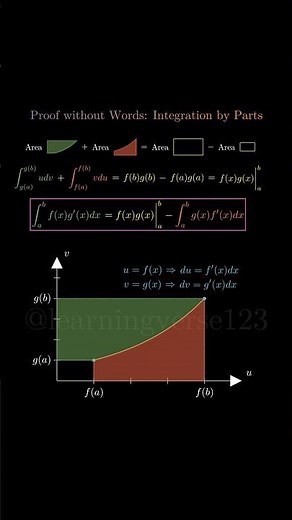 Integration by parts - a visual proof #math #calculus #manim #integral