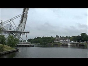 Bascule bridge opening: The Pegasus Bridge, Normandy, France.