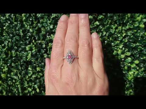 An Art Deco style Ruby and Diamond ring