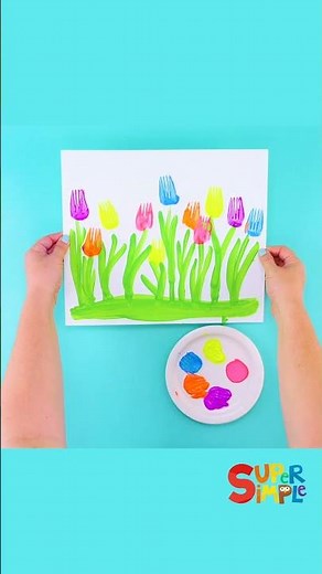 Fork Flowers For Spring! #kidscrafts #supersimplecrafts #shorts