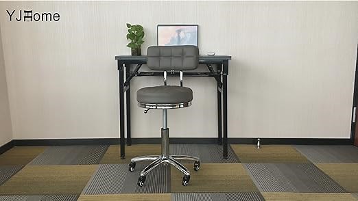 YJHome Swivel Salon Rolling Stool Chair with Backrest