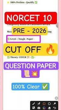 NORCET 10 CUT OFF 🔴 NORCET 10 EXPECTED CUT OFF🔥 NORCET 10 PRELIMS QUESTION PAPER #shorts #shortvideo