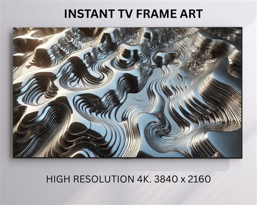 Metallic TV Frame Art, 3D Layered Parametric Wall Art, Luxury Statement Decor - Etsy