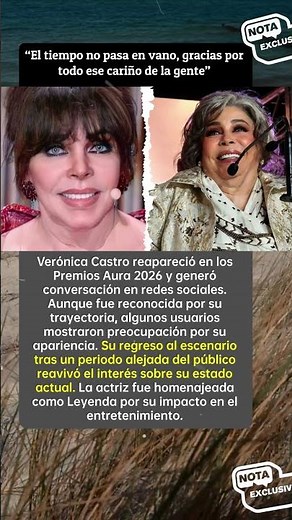 😱Verónica Castro reaparece y su apariencia genera preocupación en redes