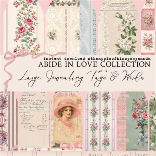 Large Tags & Journaling Words| Decorative Paper |digital Download| Christian Printable | Junk Journaling| Ephemera - Etsy