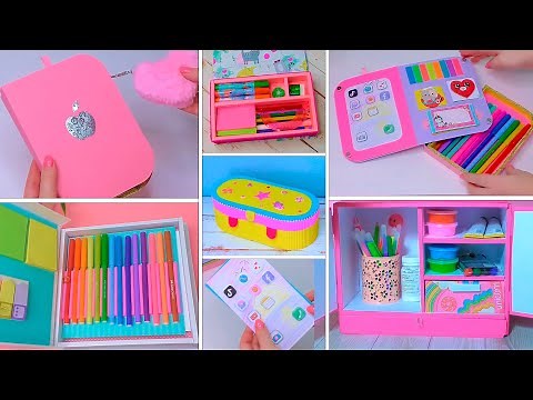 Cardboard + Colored Paper 🌟 6 amazing organizers & pencil cases Ideas